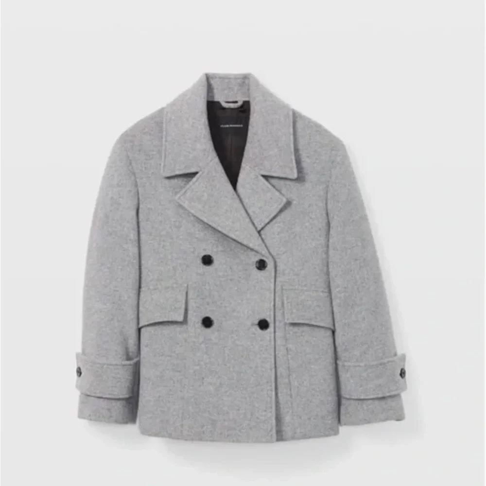 Club Monaco Relaxed Grey Pea Coat - Picture 2 of 9